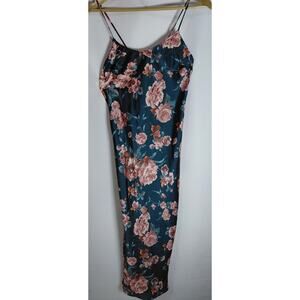 intimately free people Floral Maxi Dress Blue Sleeveless Lightweight Size XS